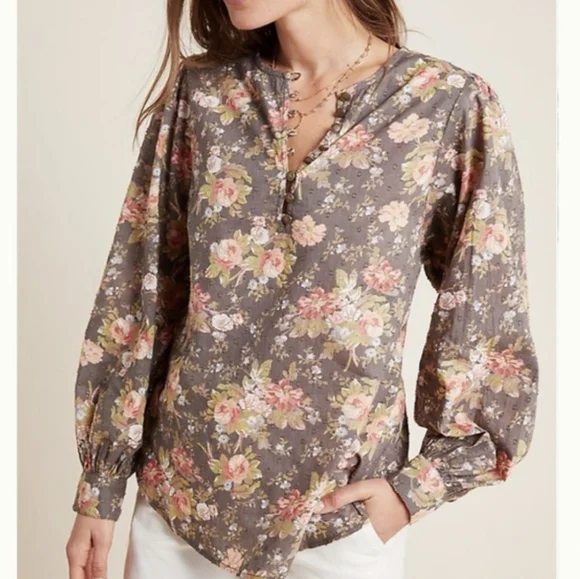 Anthropologie Michaela Peasant Blouse Size Medium - Picture 3 of 8